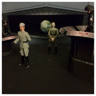 INTERIOR: DEATH STAR CONTROL ROOM. Grand Moff Tarkin stands before the huge wall screen displaying a small green planet. #starwars #anhwt #toyshelf